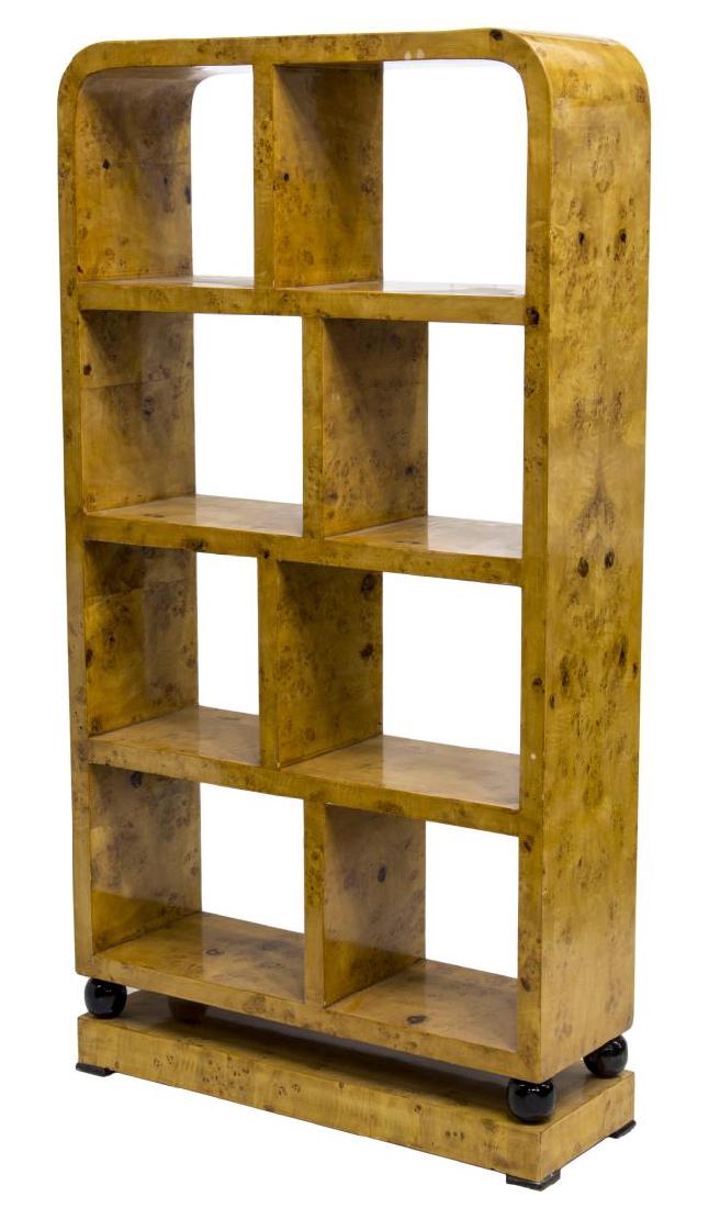 FRENCH ART DECO STYLE BIRDS EYE MAPLE BOOKSHELF (1 of 2)