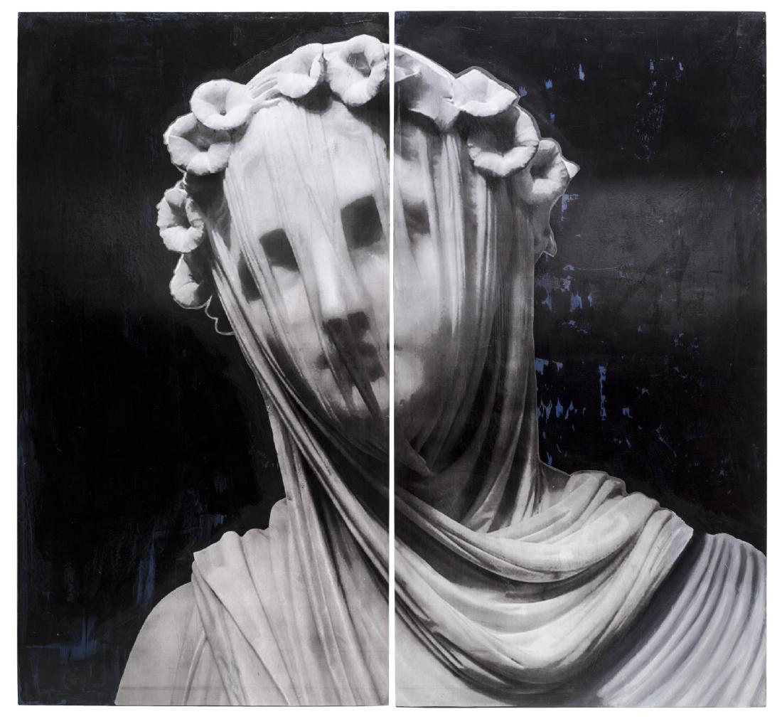 (2) BYRA BEAST LARGE FIGURAL MIXED MEDIA PANELS (1 of 4)