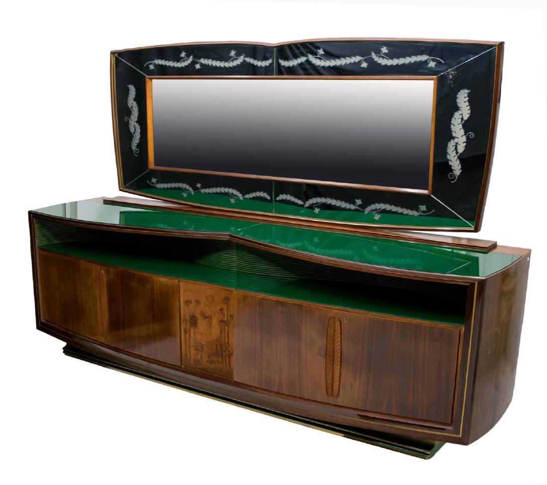 OSVALDO BORSANI MIRRORED TEAKWOOD SIDEBOARD (1 of 7)