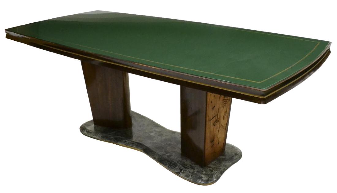 OSVALDO BORSANI GLASS TOP DOUBLE PEDESTAL TABLE (1 of 4)