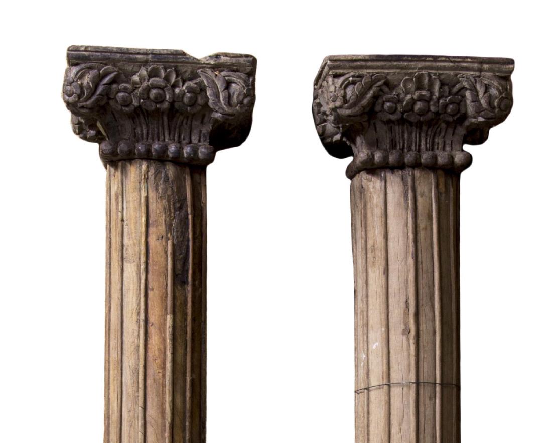 (2)ANTIQUE BRITISH COLONIAL STYLE TEAKWOOD COLUMNS (1 of 2)