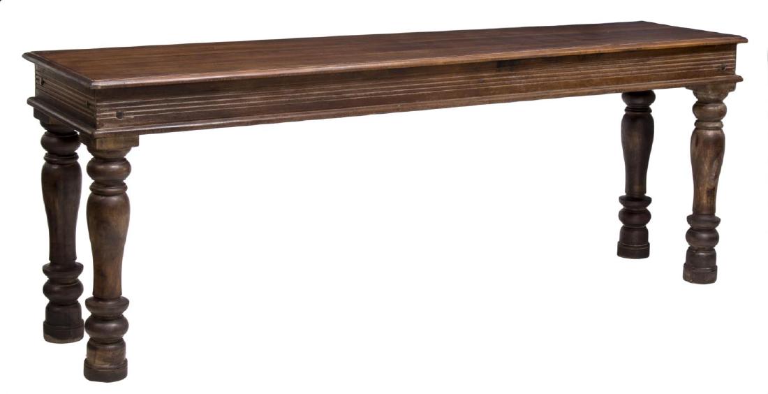 BRITISH COLONIAL STYLE CARVED TEAK CONSOLE TABLE (1 of 2)