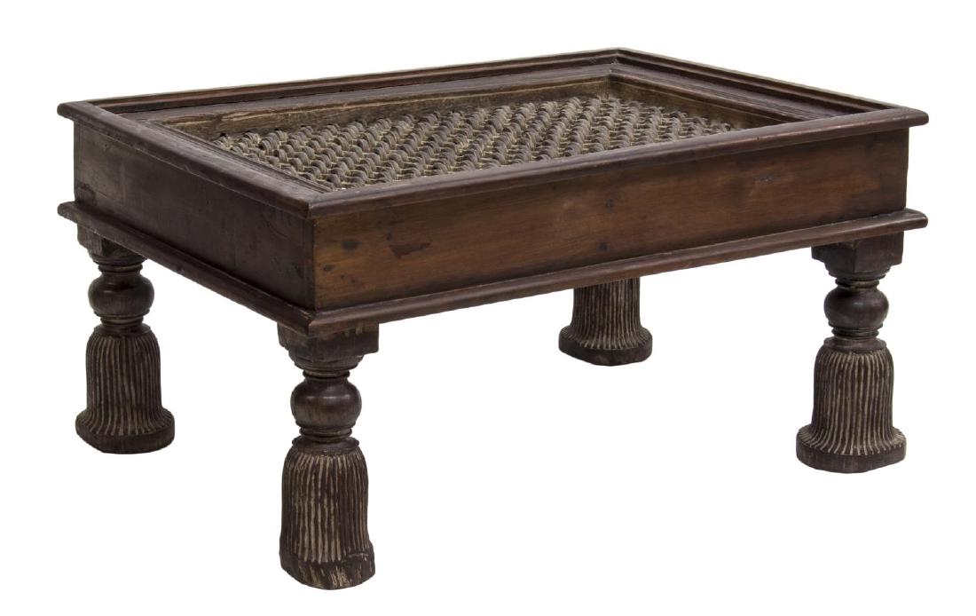 DUTCH COLONIAL TEAK & IRON LATTICE COFFEE TABLE (1 of 2)