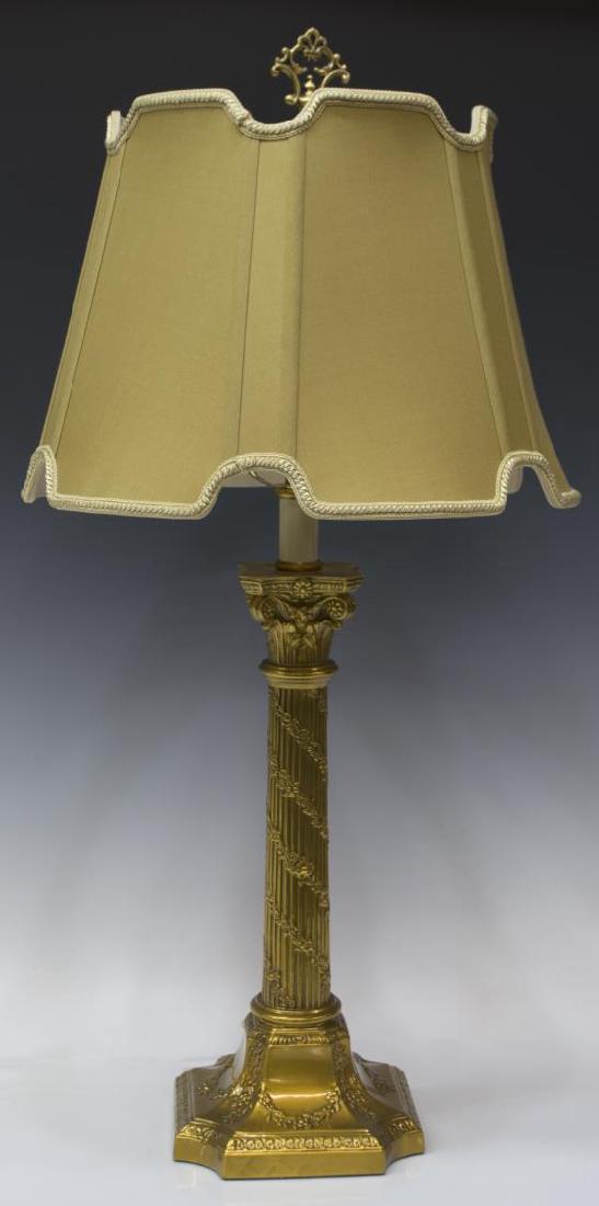 GILT METAL FOLIATE IONIC COLUMN TABLE LAMP (1 of 3)