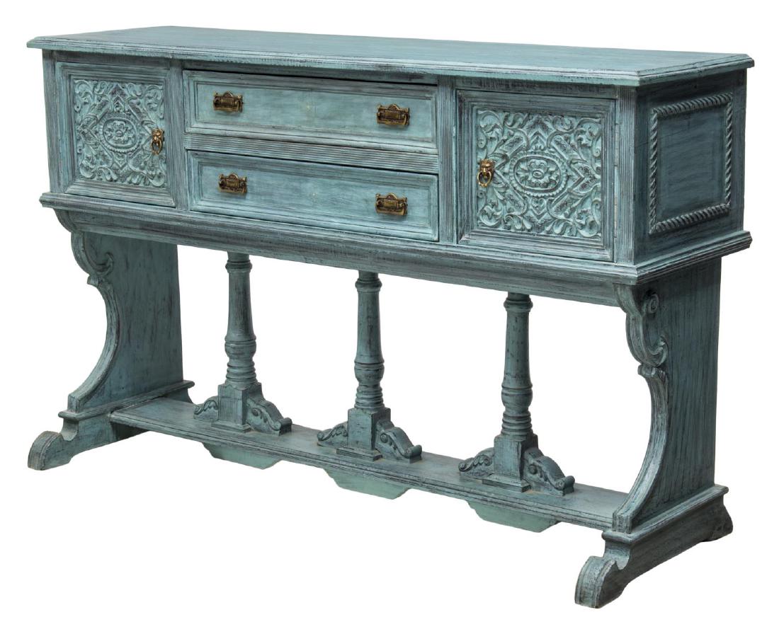 FRENCH COLONIAL STYLE PAINTED TEAK SIDEBOARD (1 of 3)