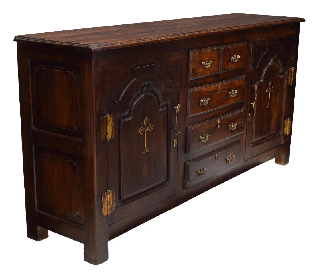 CARVED MAHOGANY ECCLESIASTICAL STYLE SIDEBOARD (1 of 3)
