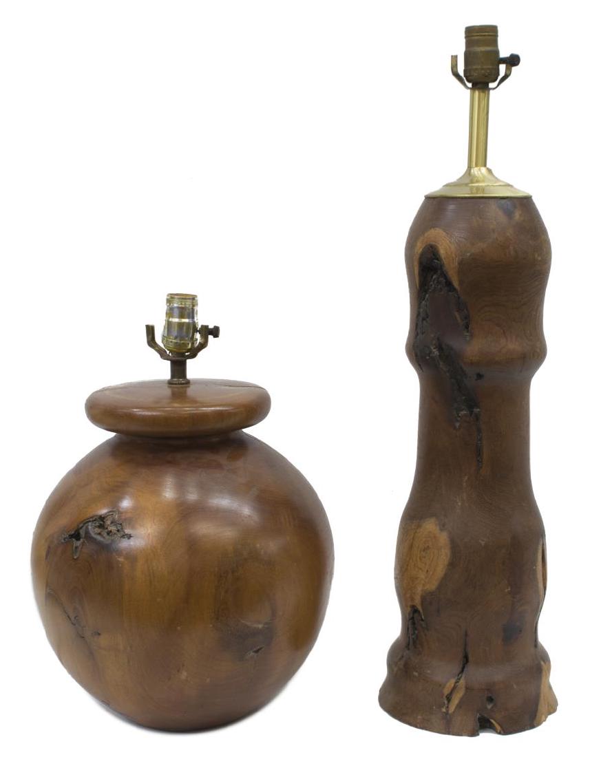 (2) CONTEMPORARY SOLID WOOD TABLE LAMPS (1 of 3)