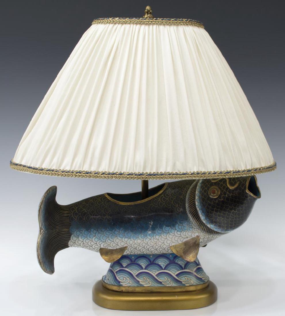CLOISONNE ENAMEL KOI FISH FORM TABLE LAMP (1 of 2)