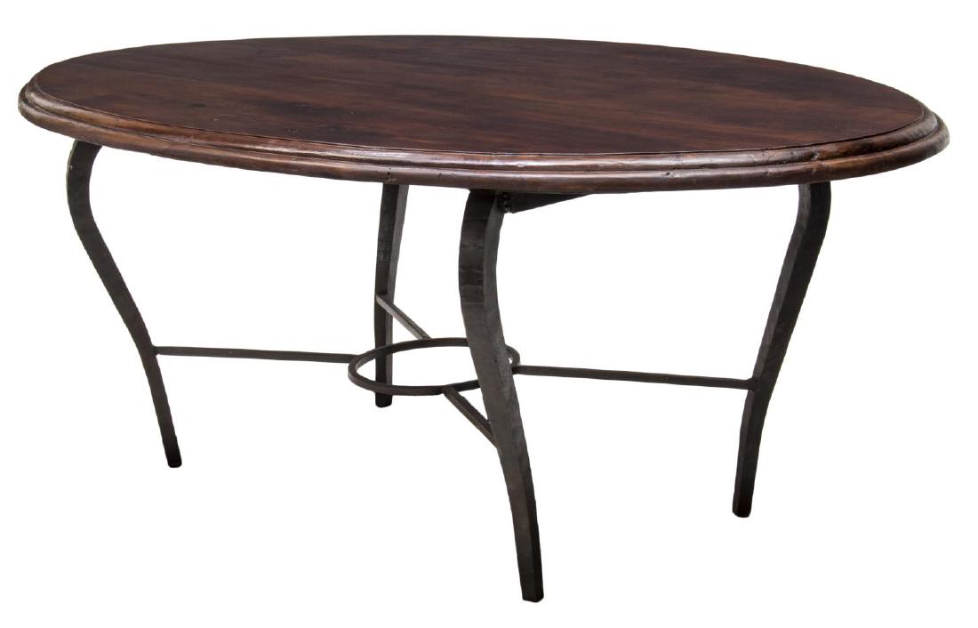 TEAK & HAND FORGED IRON DINING TABLE, INDIA (1 of 2)