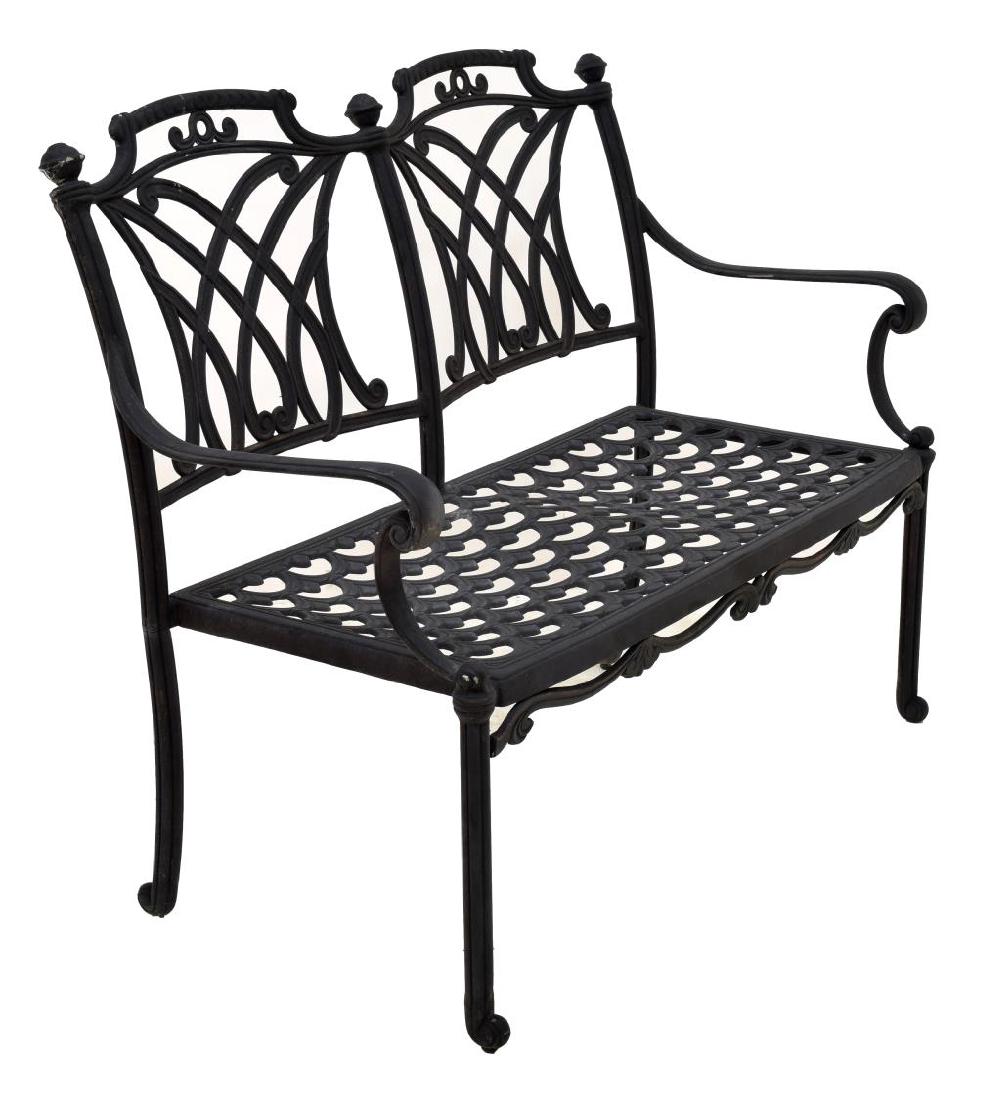 PIERCED ALUMINIUM OPEN ARM GARDEN BENCH (1 of 2)