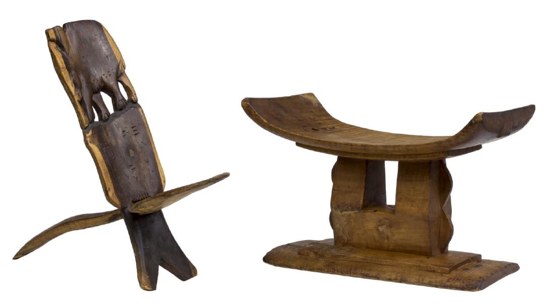 (2) AFRICAN CHAIR AND HEADREST (1 of 5)