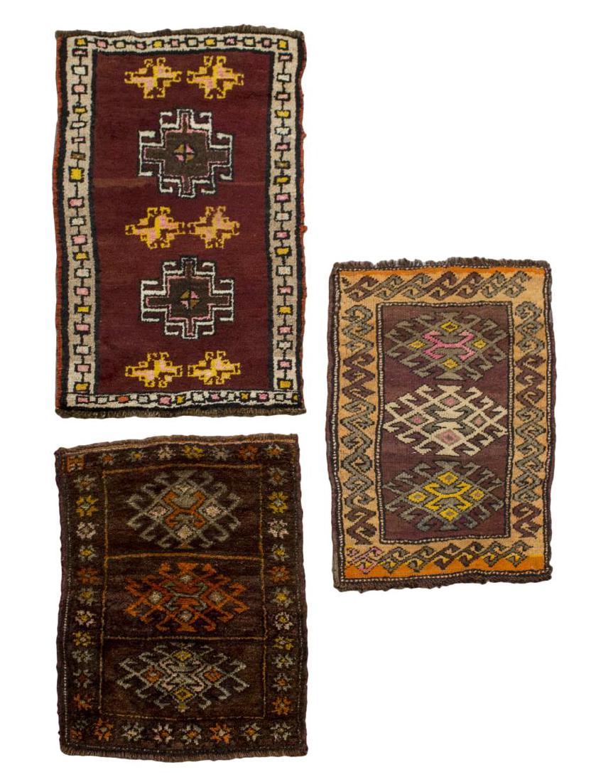 (3) SMALL HAND TIED WOOL RUGS (1 of 4)