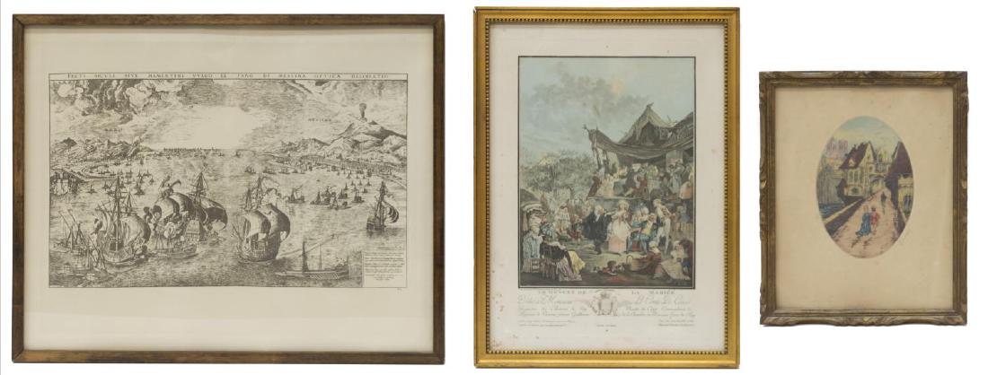 (3) FRENCH & ITALIAN FRAMED PRINTS, 20TH C. (1 of 5)