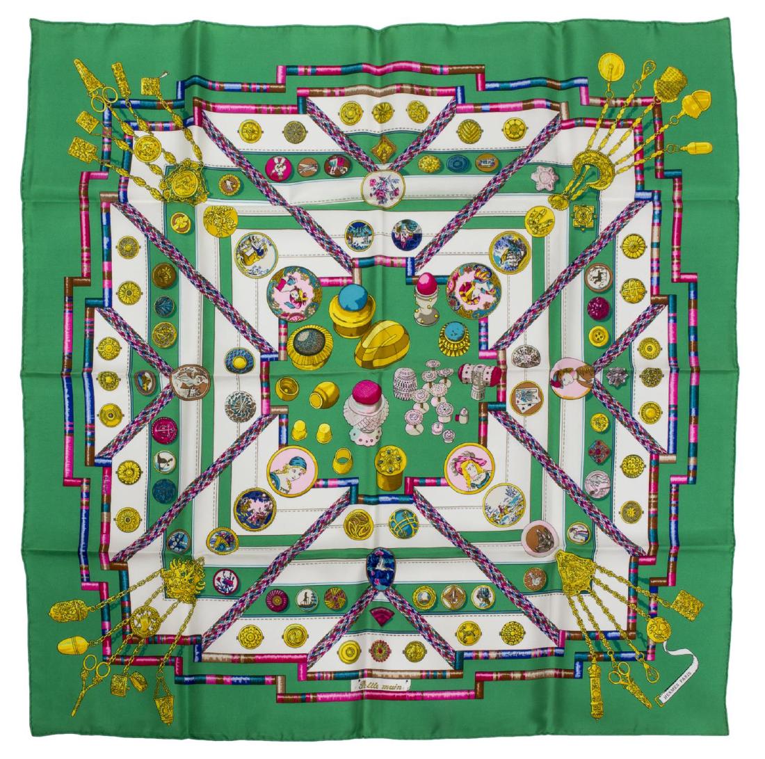 (2) HERMES 'PETITE MAIN' SILK SCARF LATHAM & BOOK (1 of 2)