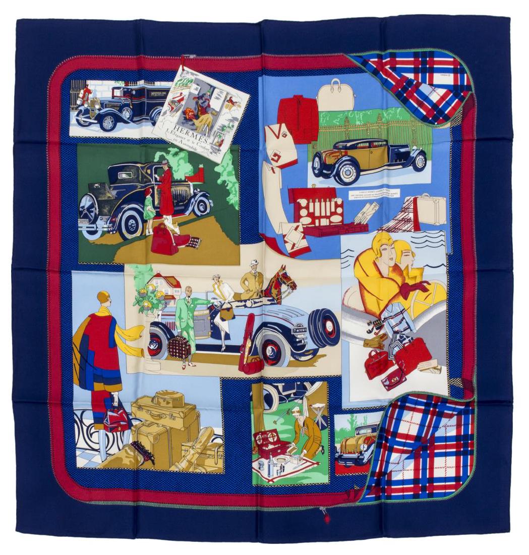 (2) HERMES 'CONFORT EN AUTOMOBILE' SCARF & BOOK (1 of 2)