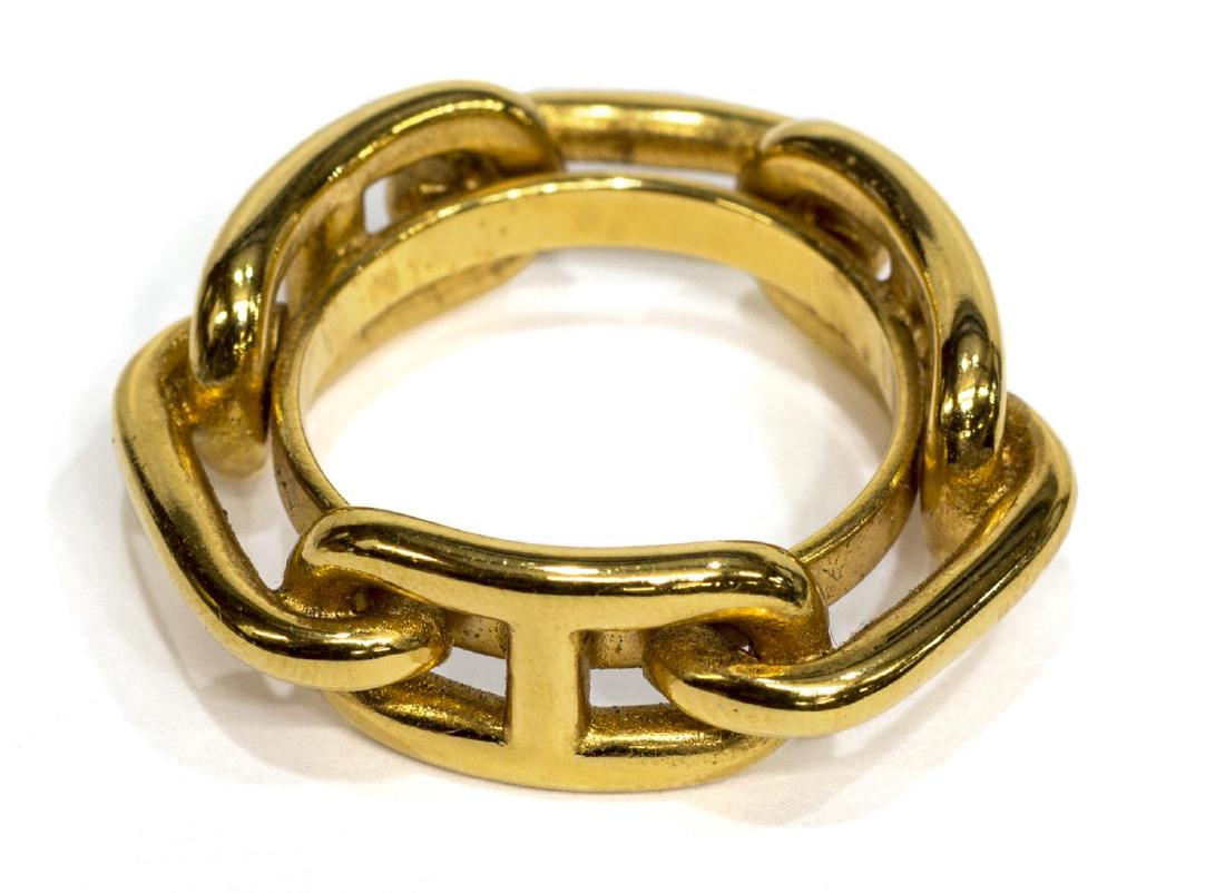 HERMES GOLD TONE LINK FORM SCARF RING (1 of 3)