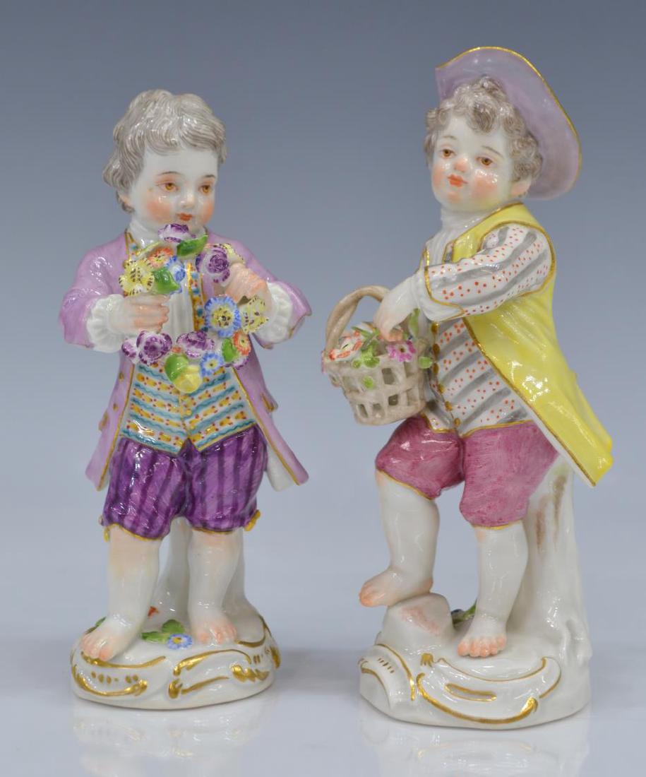 (2) MEISSEN PORCELIAN CHILDREN, BOYS WITH FLOWERS (1 of 7)