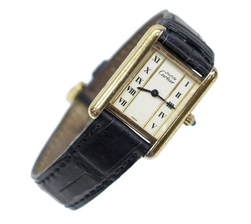 Ladies Estate Cartier Vermeil 925 Tank Watch Apr 02 2017 Austin Auction Gallery In Tx