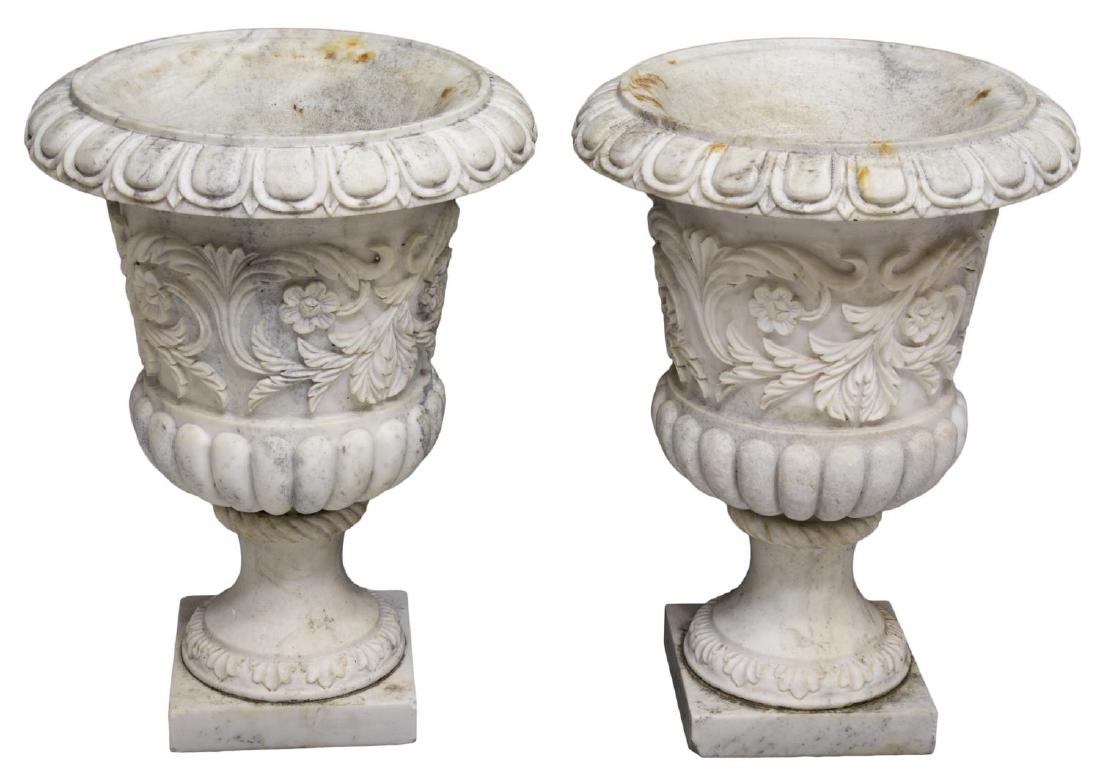 (2) CLASSICAL STYLE OUTDOOR MARBLE GARDEN URNS (1 of 2)
