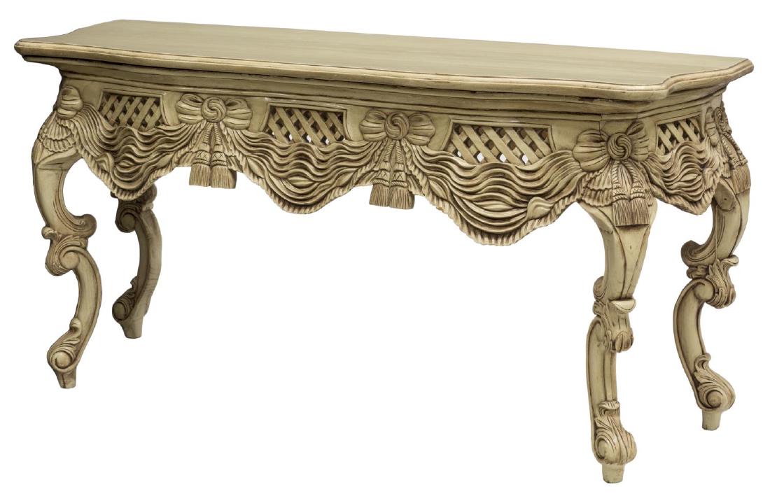 FRENCH LOUIS XV STYLE SERPENTINE CONSOLE TABLE (1 of 2)