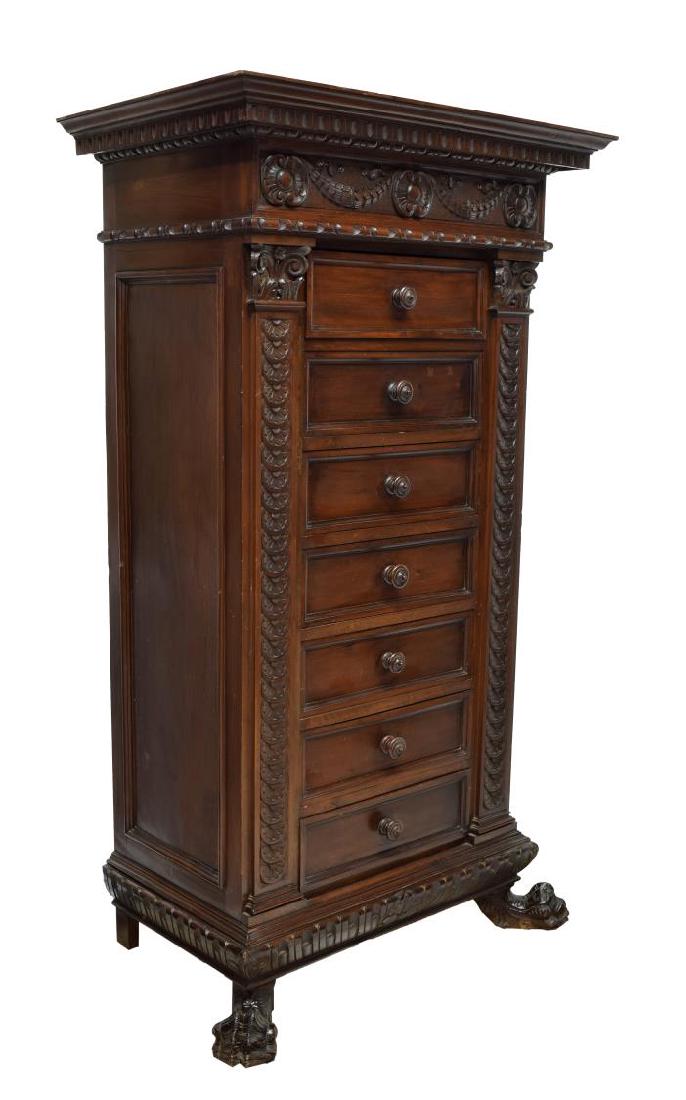ITALIAN RENAISSANCE REVIVAL SEVEN DRAWER CHEST (1 of 4)