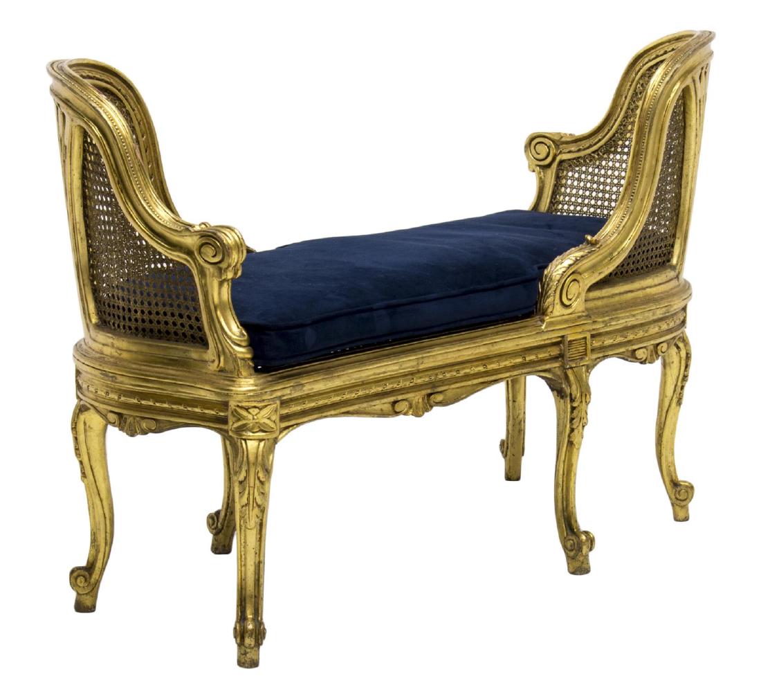 LOUIS XV STYLE GILT TWO SEAT TETE-A-TETE (1 of 2)