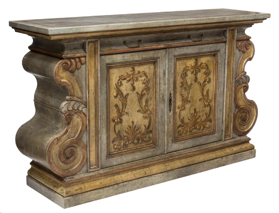 ITALIAN BAROQUE STYLE PAINTED WOOD SIDEBOARD (1 of 4)