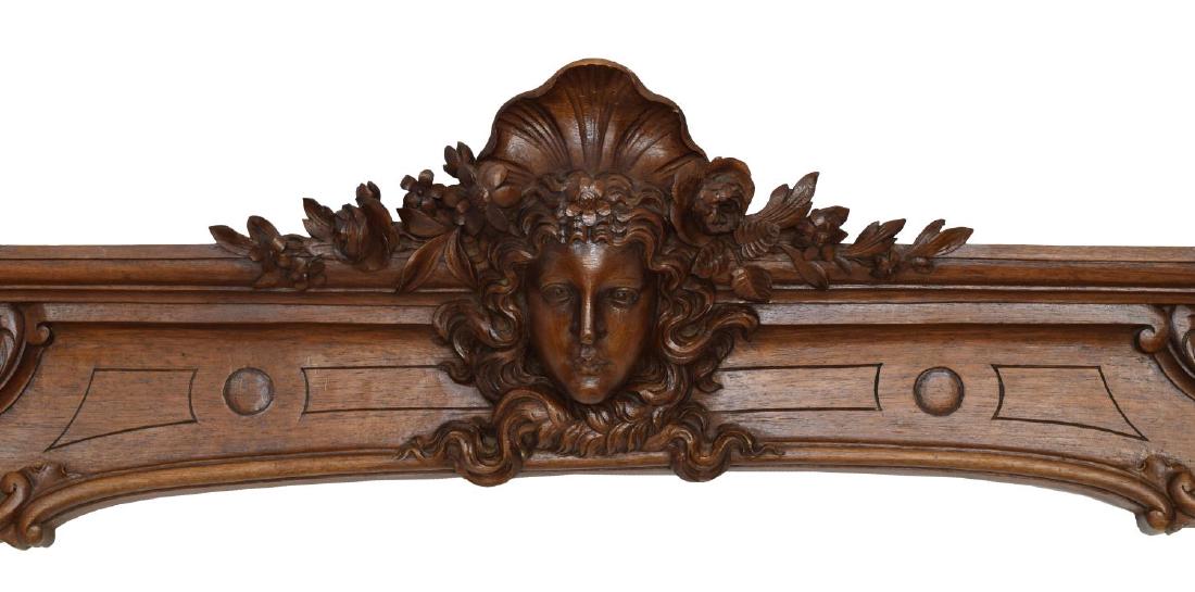 ITALY CARVED WALNUT FIGURAL WINDOW CORNICE, 19TH C (1 of 3)