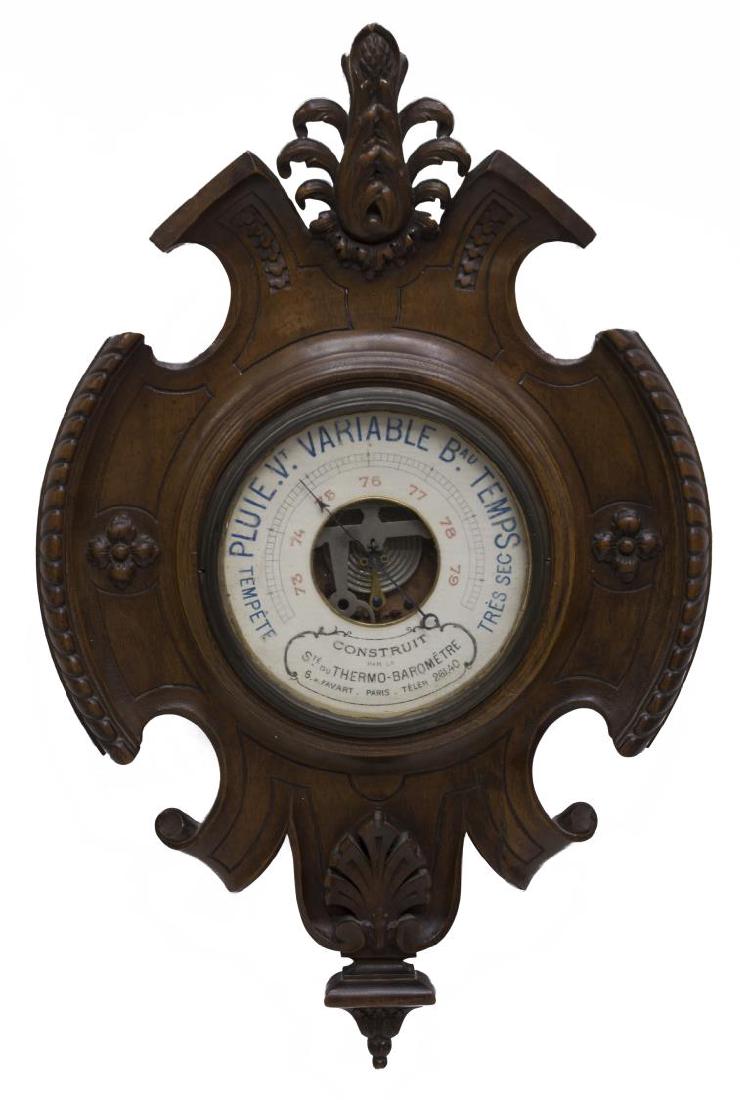 FRENCH FLORAL & FOLIATE CARVED BAROMETER (1 of 2)