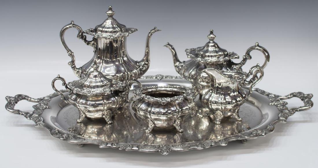 (6) GORHAM "ROSEWOOD" SILVERPLATE TEA SET & TRAY (1 of 5)