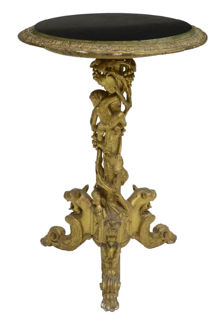 FRENCH PUTTI & GRIFFIN DECORATED LAMP TABLE (1 of 6)