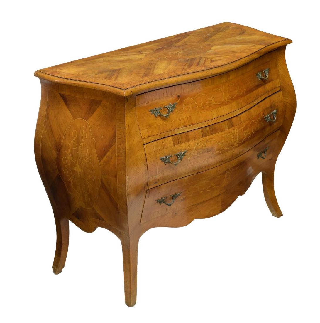 FRENCH MARQUETRY BOMBE COMMODE (1 of 3)