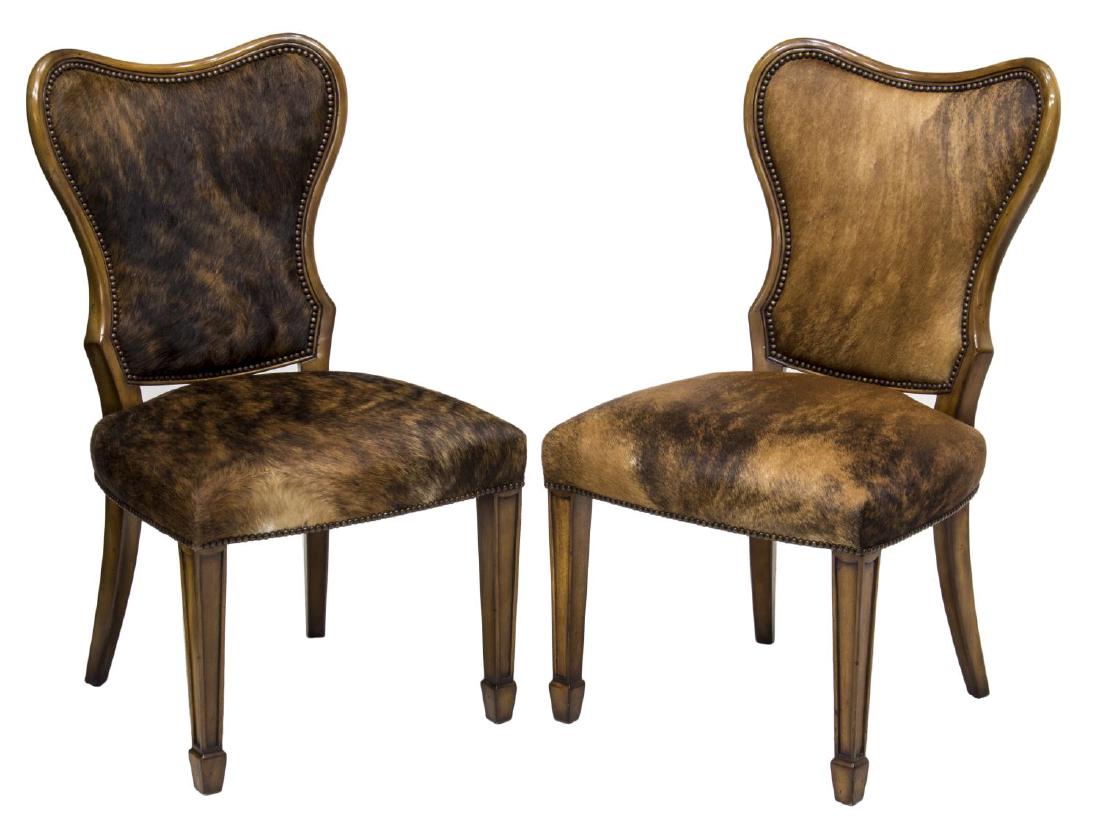(2) THEODORE ALEXANDER COW HIDE ACCENT CHAIRS (1 of 2)