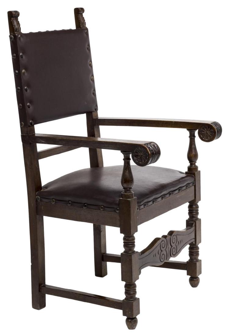 ITALIAN RENAISSANCE REVIVAL STYLE OPEN ARMCHAIR (1 of 3)