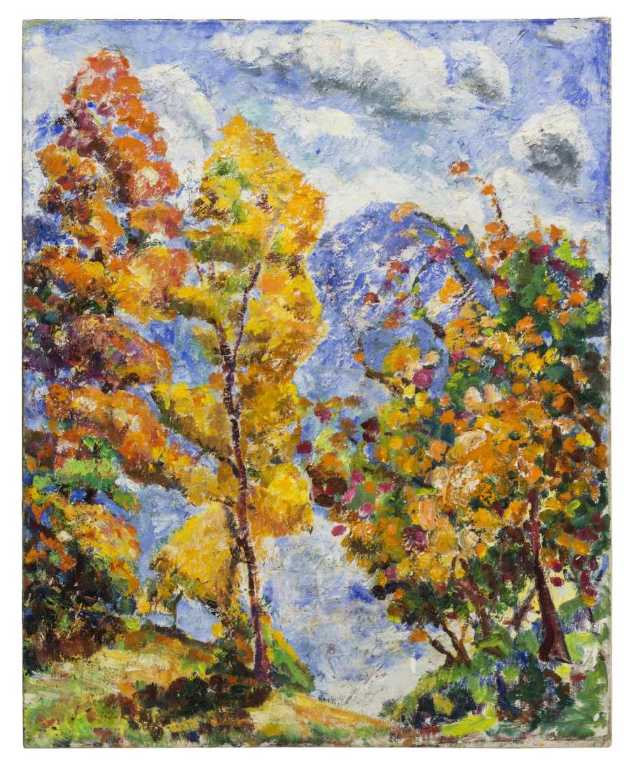 NOEL COWARD (ENGLISH 1899-1973) FALL FOLIAGE O/C (1 of 4)