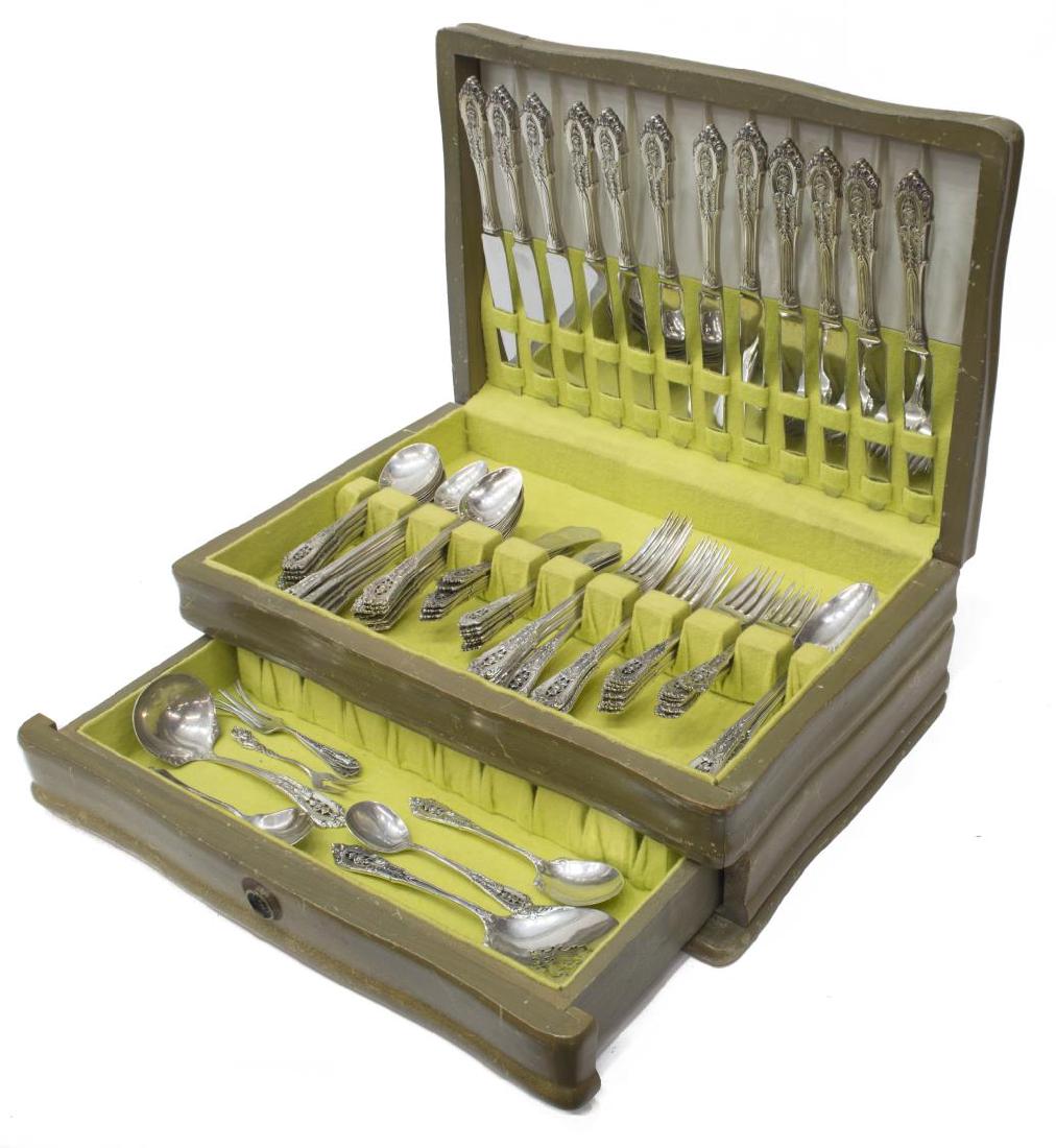 (97) WALLACE 'ROSE POINT' STERLING SILVER FLATWARE (1 of 6)