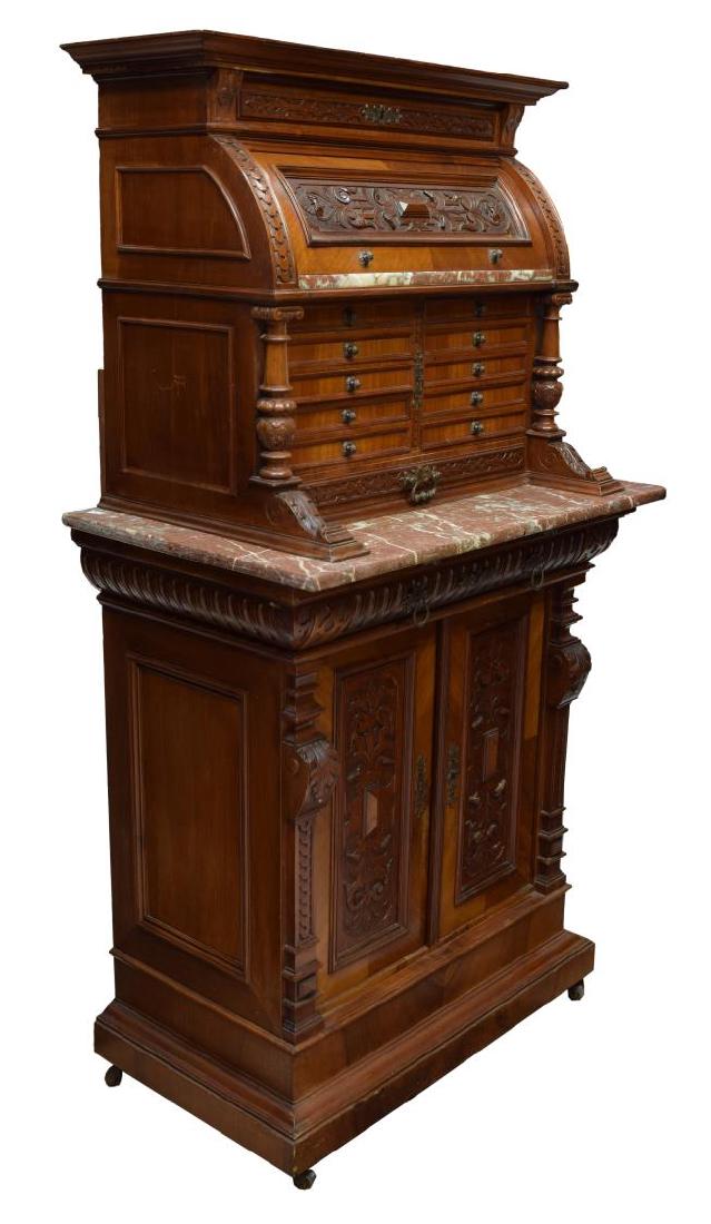 FRENCH CARVED WALNUT SPECIMEN OR SHOP CABINET (1 of 6)