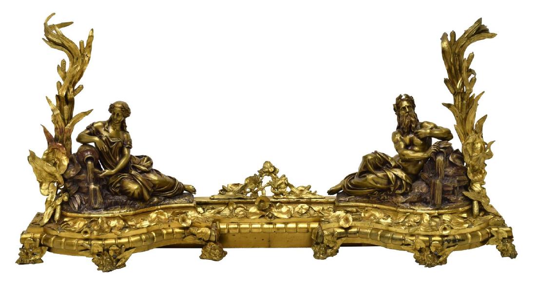 (3) LOUIS XV BRONZE DORE FIREPLACE GARNITURE SET (1 of 5)