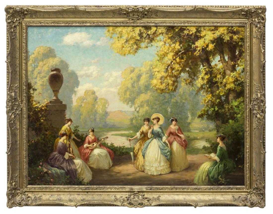 JOSEPH TOMANEK (1889-1974) PASTORAL CONCERT O/C (1 of 4)