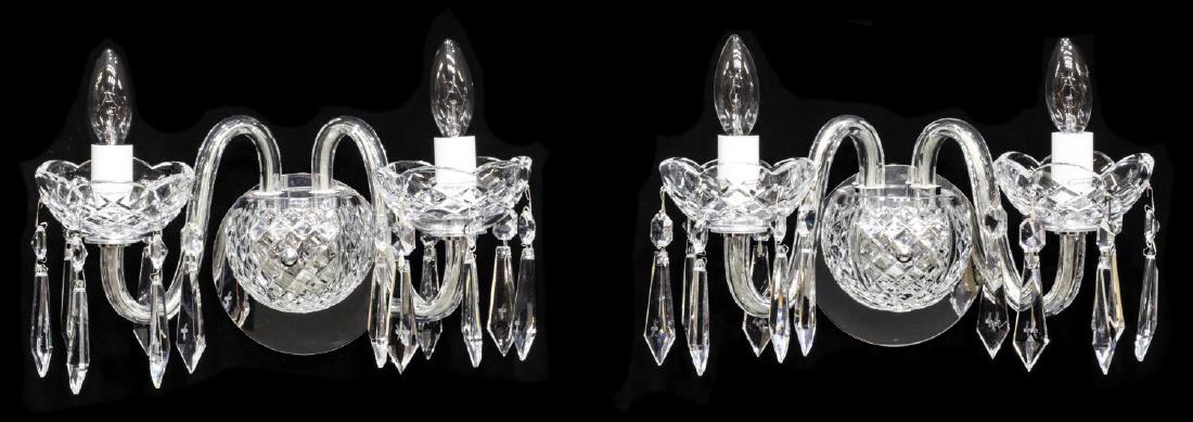 (2) WATERFORD CUT CRYSTAL 2-LIGHT WALL SCONCES (1 of 3)