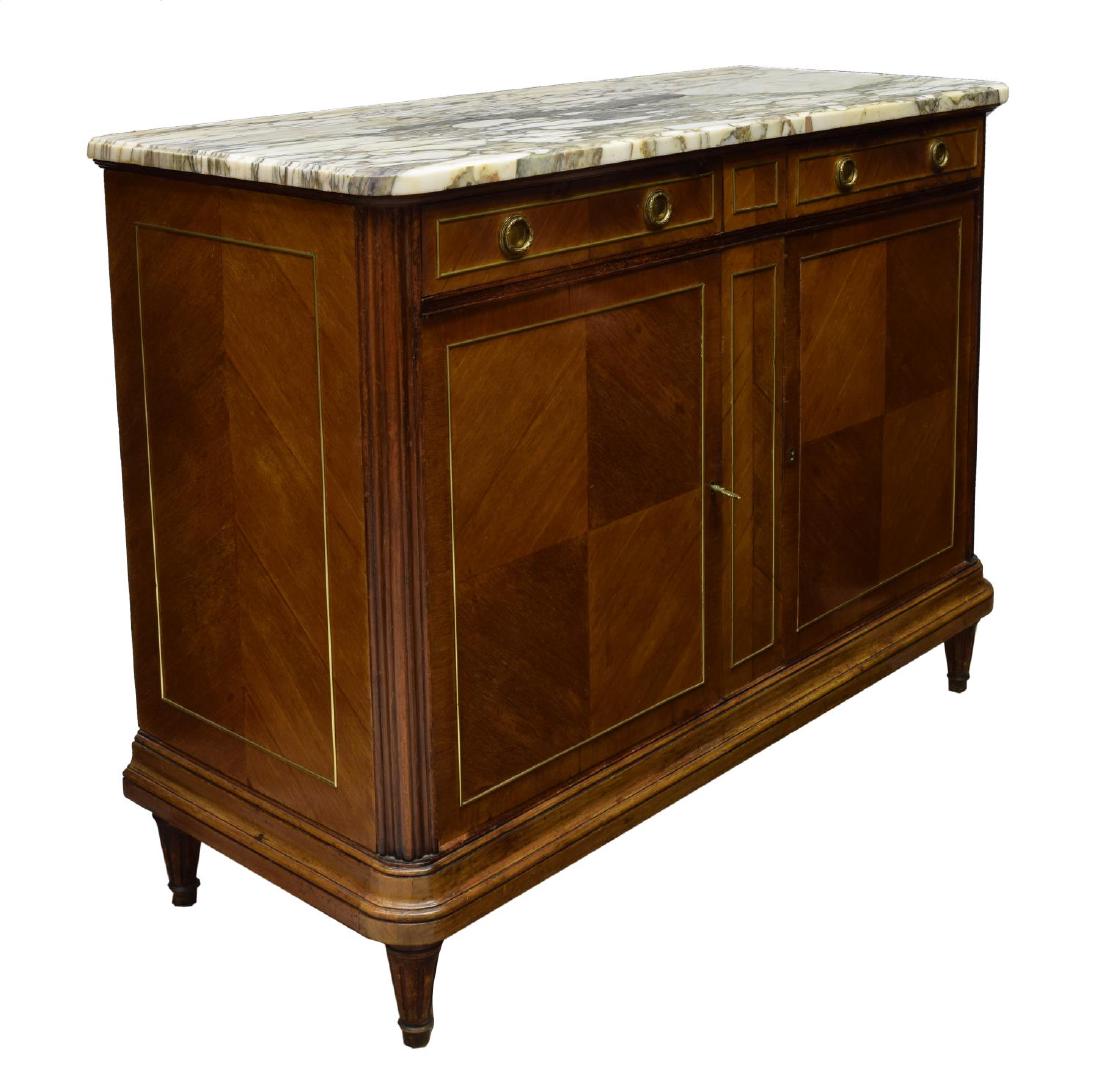 FRENCH EMPIRE STYLE MARBLE TOP SIDEBOARD, 20TH C (1 of 2)
