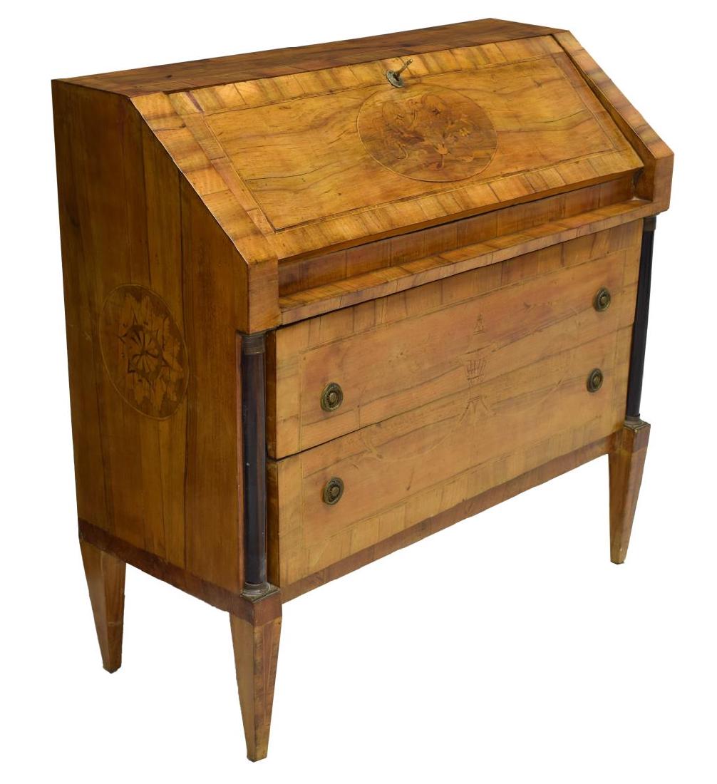 ITALIAN EMPIRE STYLE INLAID WALNUT SECRETARY 20THC (1 of 6)