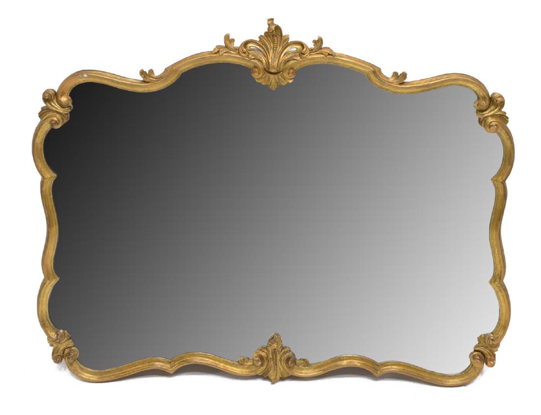 ITALIAN LOUIS XV STYLE GILTWOOD WALL MIRROR (1 of 3)
