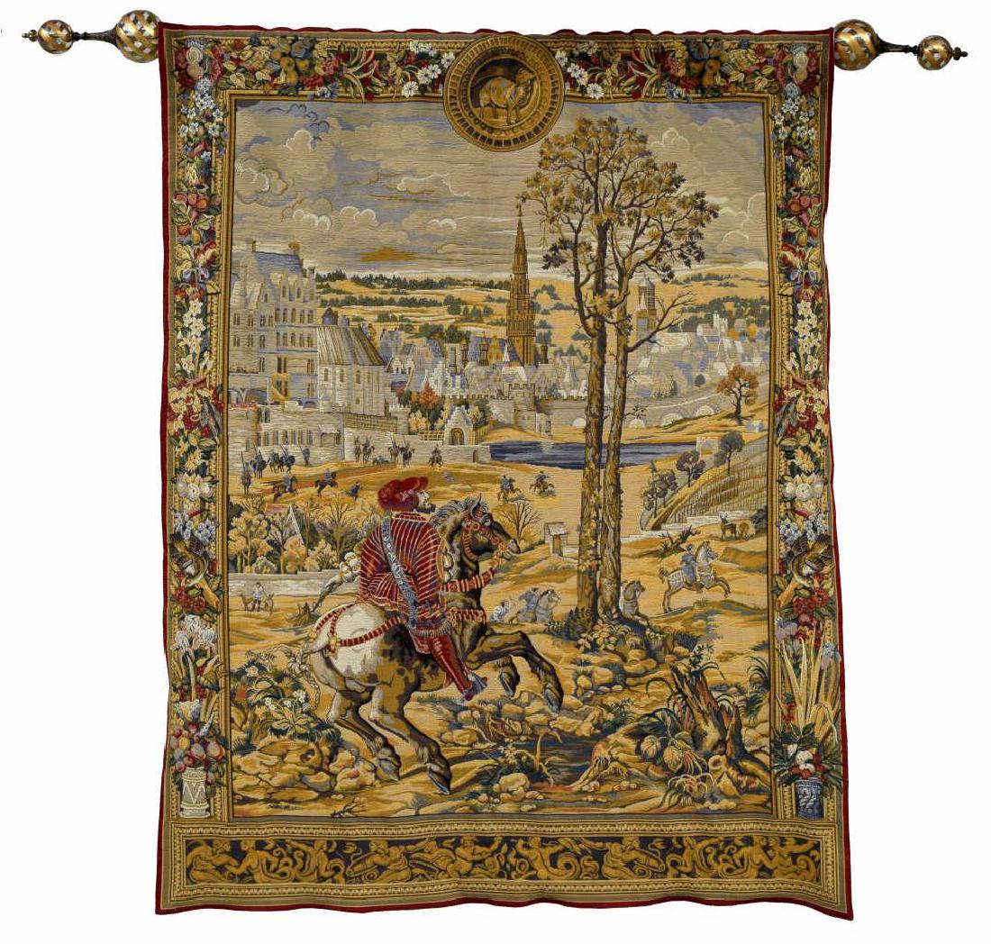 LARGE RENAISSANCE STYLE FIGURAL WALL TAPESTRY (1 of 5)
