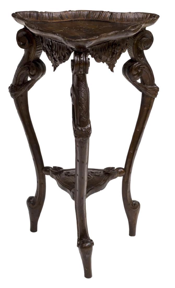 ITALIAN ROCAILLE CARVED WALNUT SIDE TABLE (1 of 2)