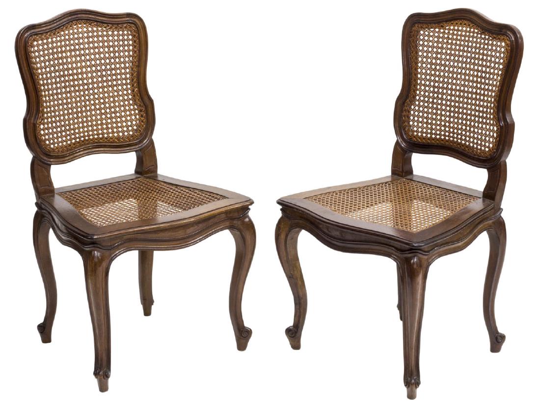 (2) ITALIAN LOUIS XV STYLE CANED SIDE CHAIRS 20TH (1 of 2)