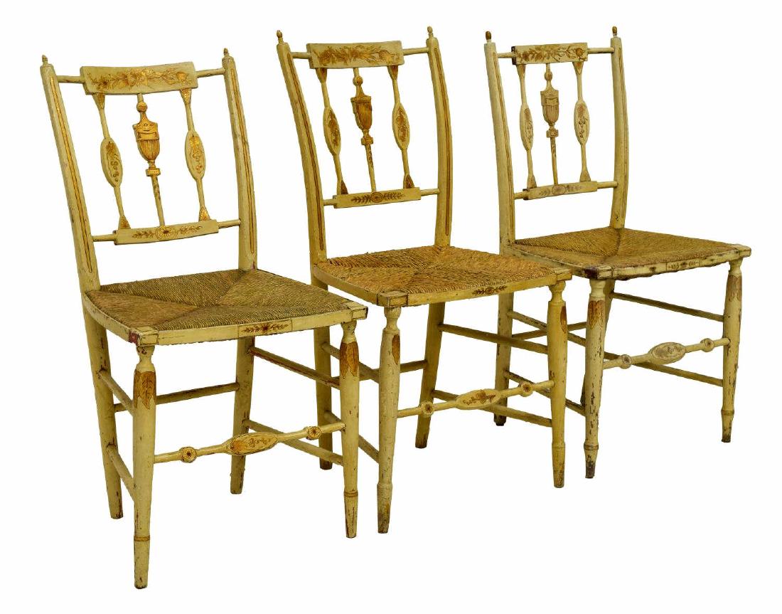 (3) AMERICAN PAINTED HITCHCOCK SIDE CHAIRS, URNS (1 of 3)