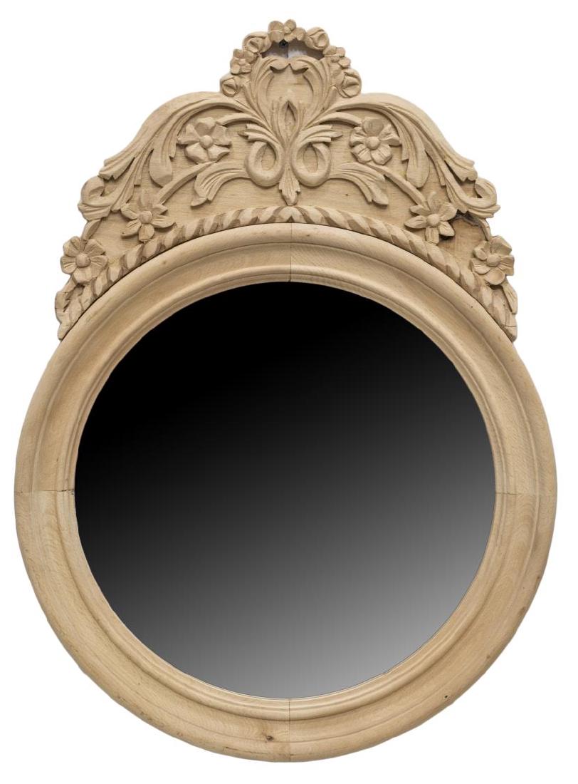 VINTAGE LOUIS XV STYLE CARVED WOOD WALL MIRROR (1 of 2)