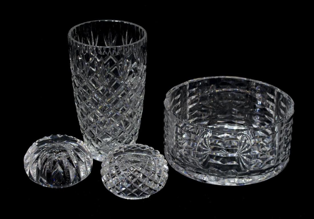 (4) WATERFORD CRYSTAL CENTER BOWL, ASHTRAYS & VASE (1 of 6)