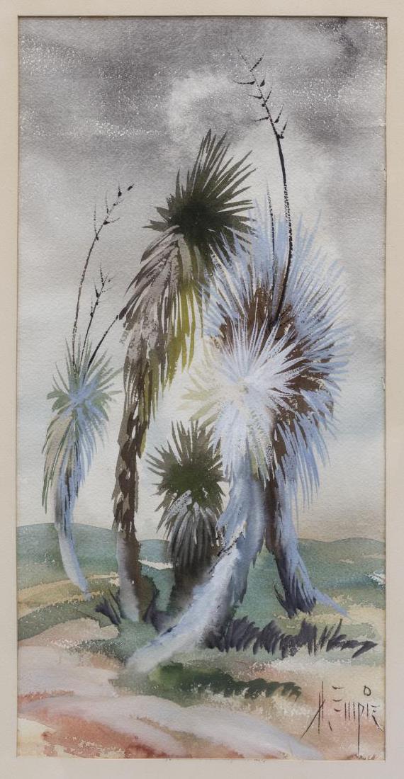 HAL EMPIE (1909-2002) CACTUS WATERCOLOR (1 of 4)